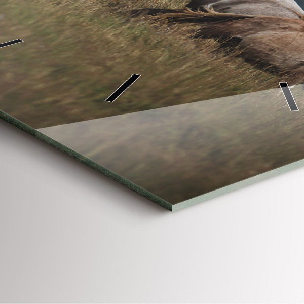 Szögletes fali üvegóra Lovak vágtában