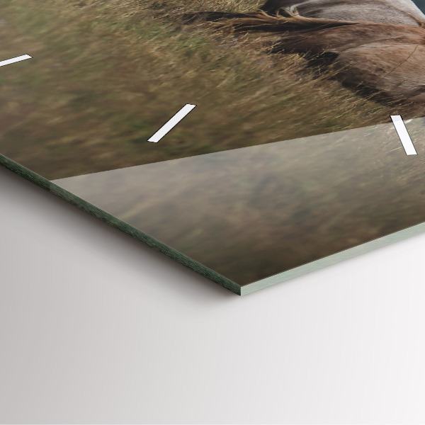 Szögletes fali üvegóra Lovak vágtában