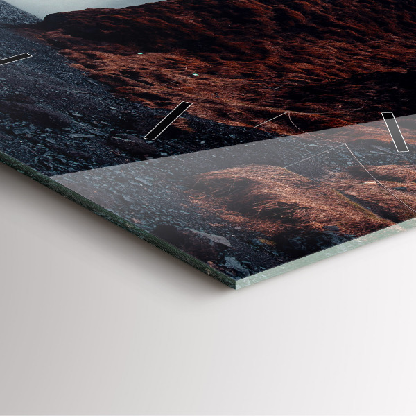 Szögletes fali üvegóra Vízesés táj Izland