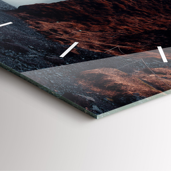 Szögletes fali üvegóra Vízesés táj Izland