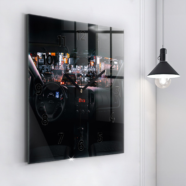 Szögletes fali üvegóra Autó Tokióban
