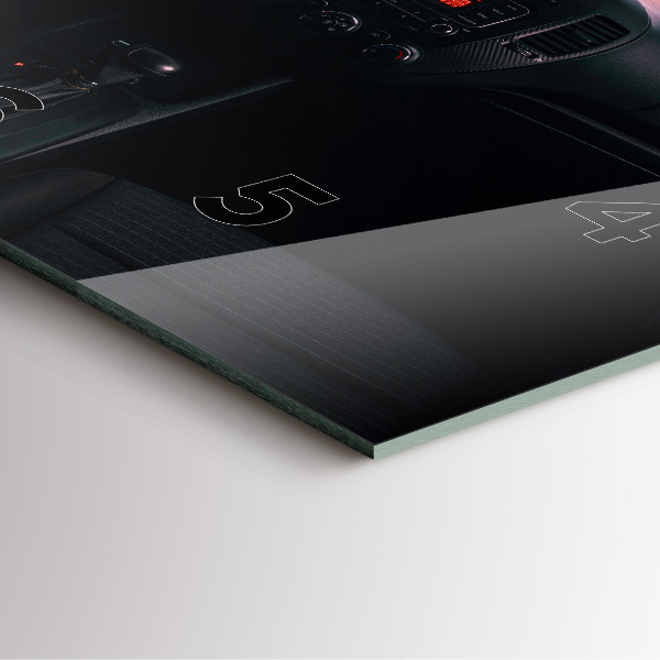 Szögletes fali üvegóra Autó Tokióban