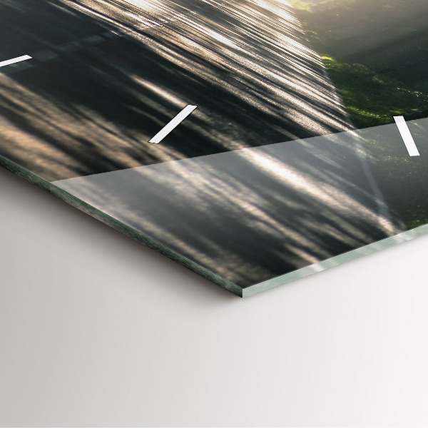 Szögletes fali üvegóra Erdei út és a napfény csíkjai