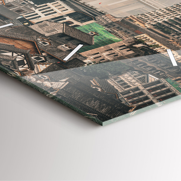 Szögletes fali üvegóra Chongqing óvárosa