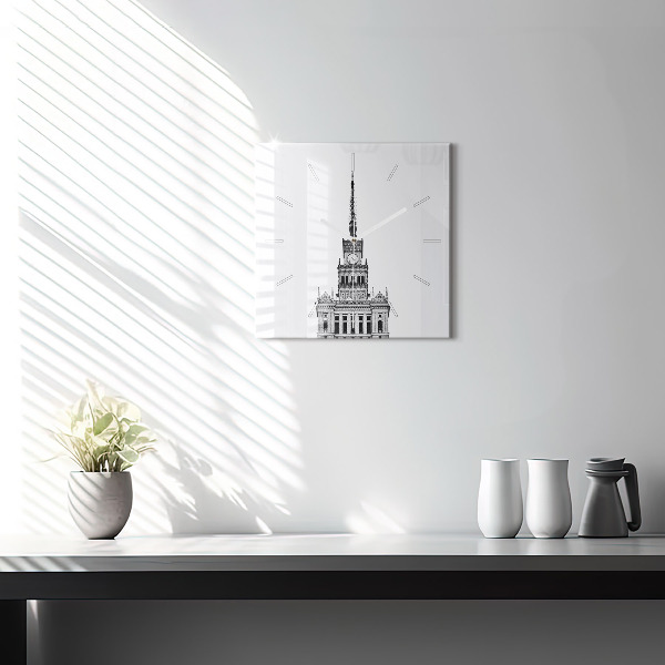 Szögletes fali üvegóra Kultúra és Tudomány Palotája