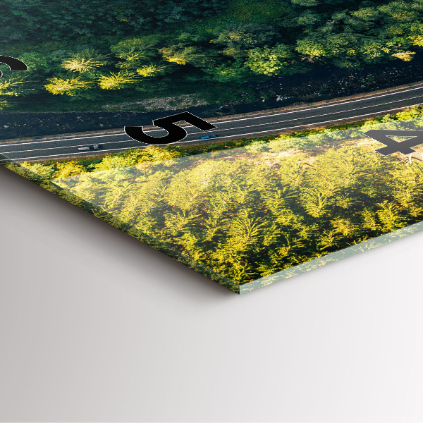 Szögletes fali üvegóra Erdő madártávlatból