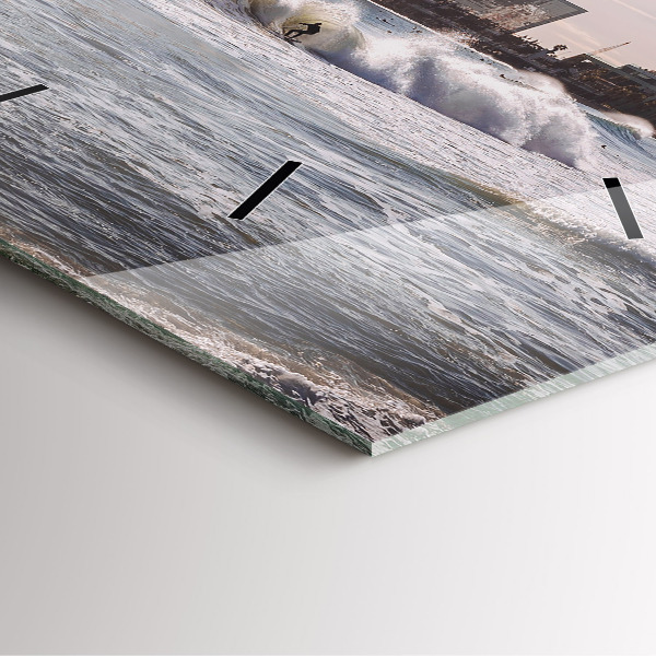 Szögletes fali üvegóra Barcelona szörfös