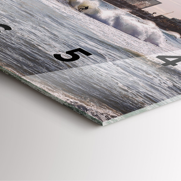 Szögletes fali üvegóra Barcelona szörfös