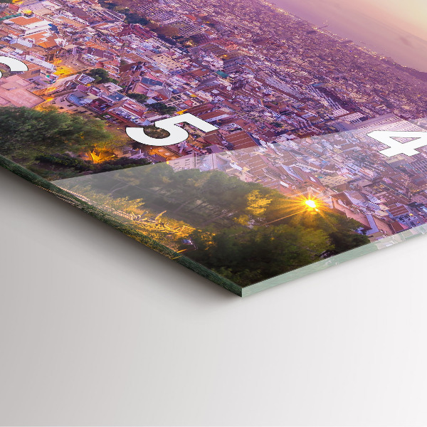 Szögletes fali üvegóra Barcelona Bunkers El Carmel