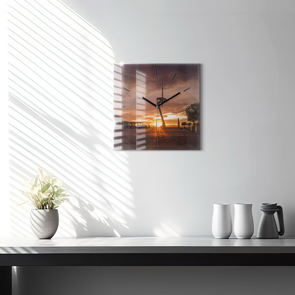 Szögletes fali üvegóra Barcelona Olimpiai Park