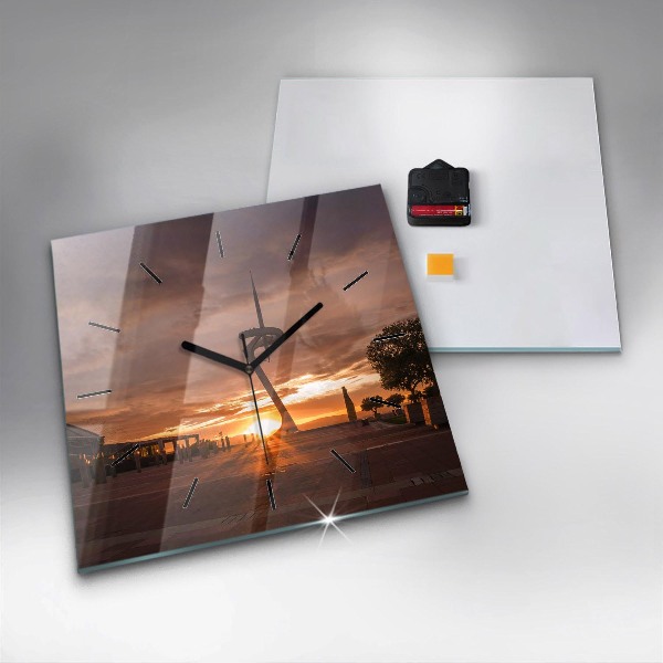 Szögletes fali üvegóra Barcelona Olimpiai Park