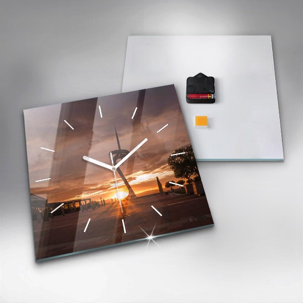 Szögletes fali üvegóra Barcelona Olimpiai Park