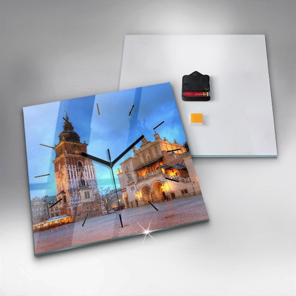 Szögletes fali üvegóra Fő piactér Krakkóban