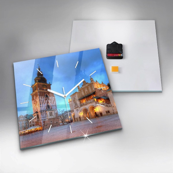 Szögletes fali üvegóra Fő piactér Krakkóban