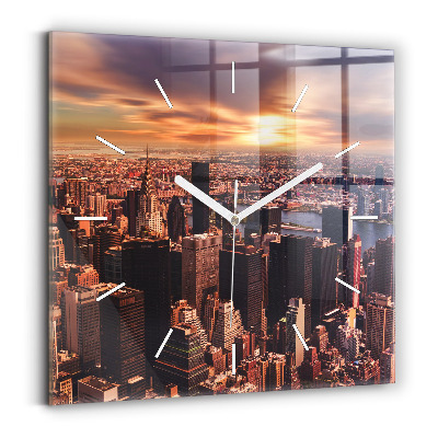 Szögletes fali üvegóra Panoráma a város nyugati felére