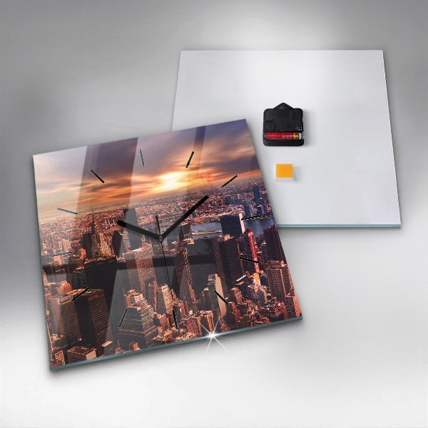 Szögletes fali üvegóra Panoráma a város nyugati felére