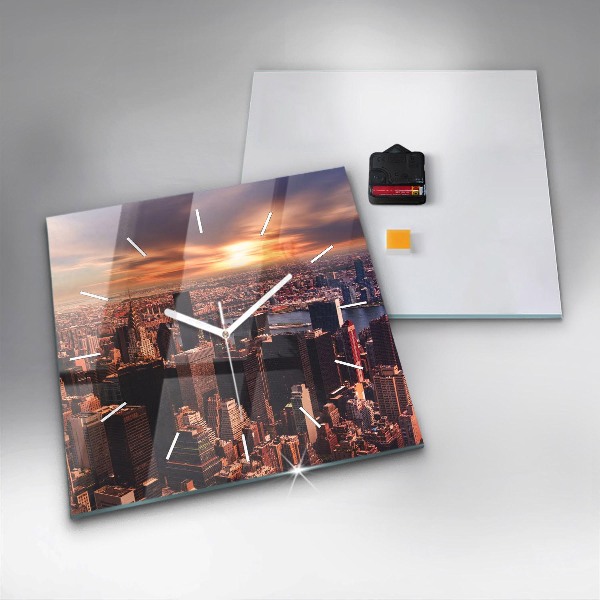 Szögletes fali üvegóra Panoráma a város nyugati felére