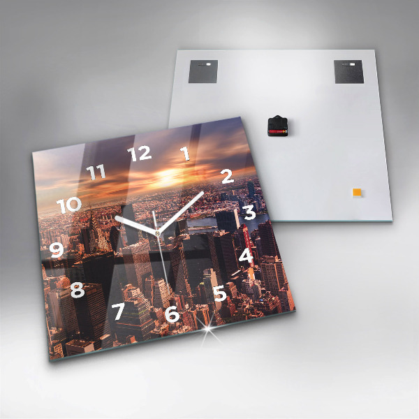 Szögletes fali üvegóra Panoráma a város nyugati felére