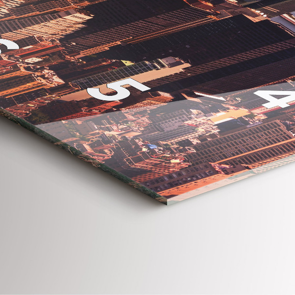 Szögletes fali üvegóra Panoráma a város nyugati felére