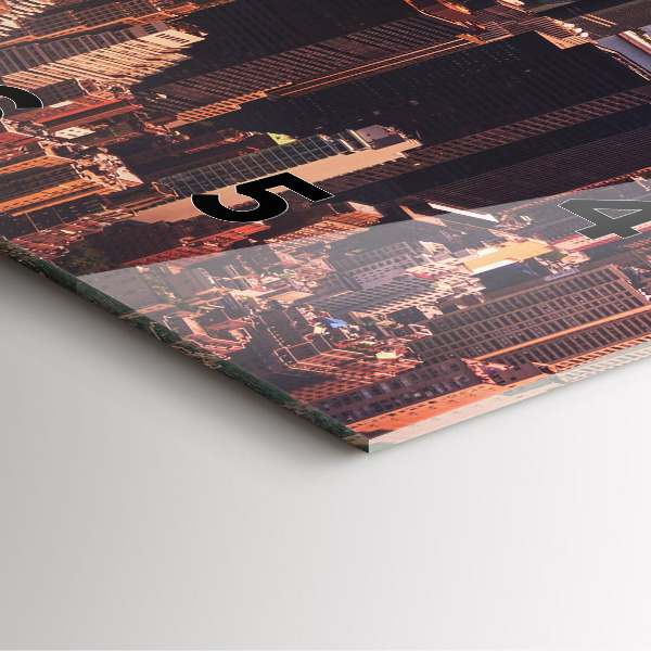 Szögletes fali üvegóra Panoráma a város nyugati felére