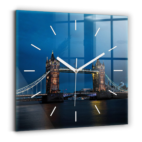 Szögletes fali üvegóra Tower Bridge London éjjel