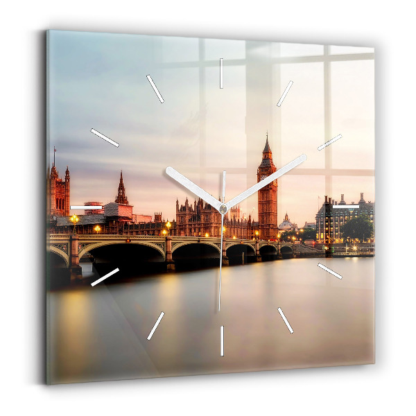 Szögletes fali üvegóra Big Ben London panoráma