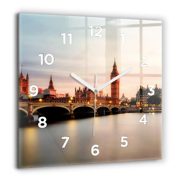 Szögletes fali üvegóra Big Ben London panoráma