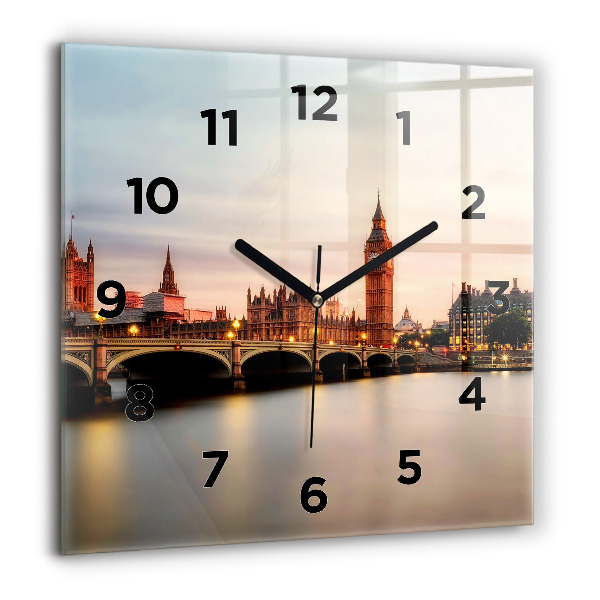 Szögletes fali üvegóra Big Ben London panoráma