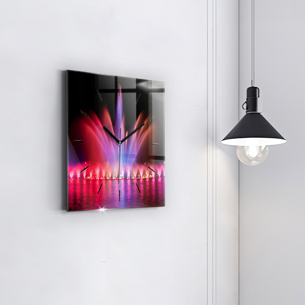 Szögletes fali üvegóra Wroclaw-kút éjjel