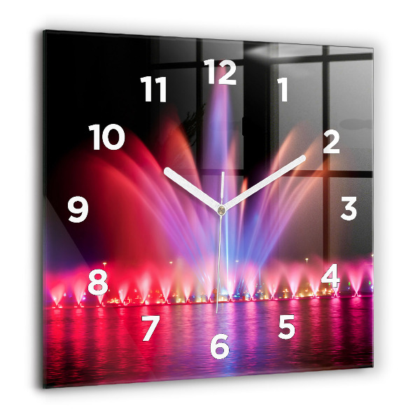 Szögletes fali üvegóra Wroclaw-kút éjjel