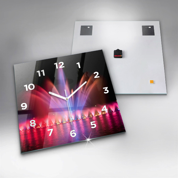 Szögletes fali üvegóra Wroclaw-kút éjjel