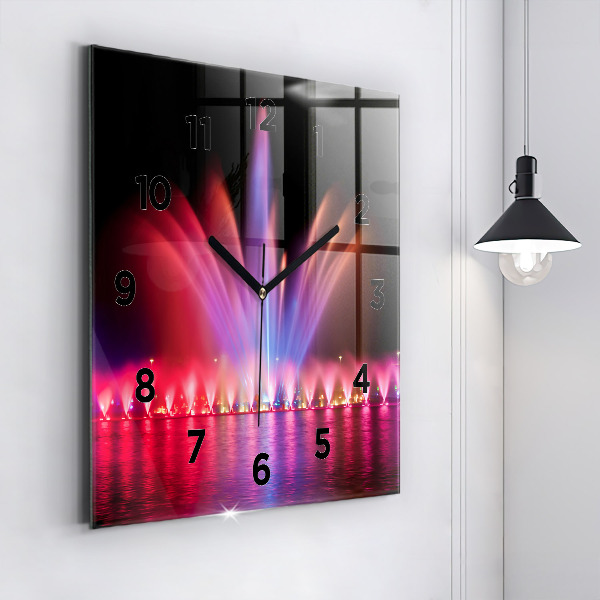 Szögletes fali üvegóra Wroclaw-kút éjjel