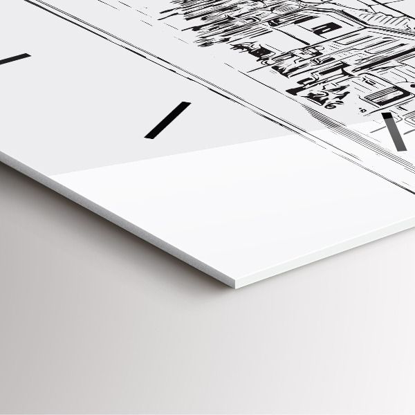 Szögletes fali üvegóra Poznań város illusztrációja