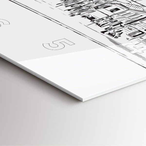 Szögletes fali üvegóra Poznań város illusztrációja