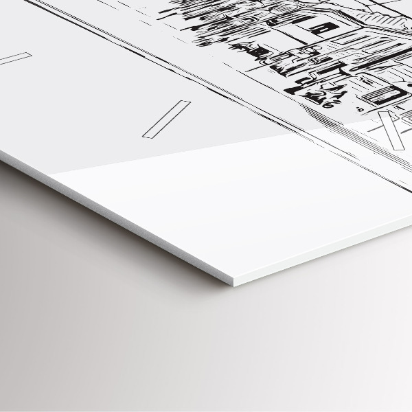 Szögletes fali üvegóra Poznań város illusztrációja