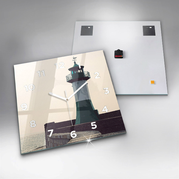 Szögletes fali üvegóra A világítótorony és a tenger