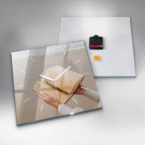 Szögletes fali üvegóra Egy pillanat egy könyvvel