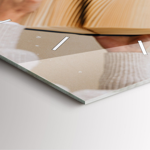 Szögletes fali üvegóra Egy pillanat egy könyvvel