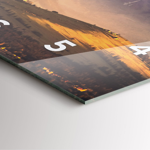 Szögletes fali üvegóra Téli táj a Tátrában