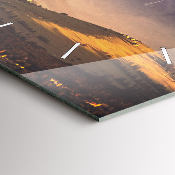 Szögletes fali üvegóra Téli táj a Tátrában