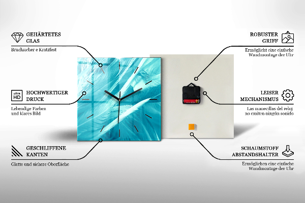 Szögletes fali üvegóra Hegy és folyó Lengyelországban