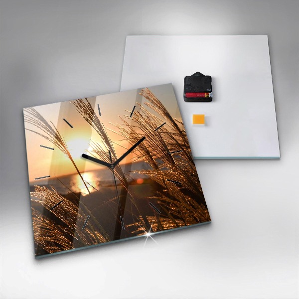 Szögletes fali üvegóra Búza az arany napsütésben