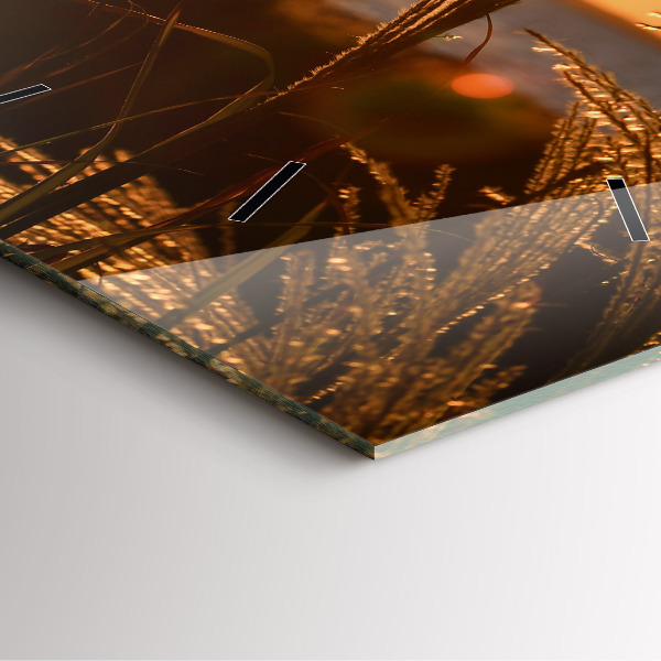 Szögletes fali üvegóra Búza az arany napsütésben