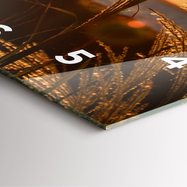 Szögletes fali üvegóra Búza az arany napsütésben