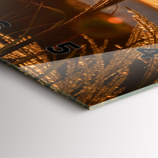 Szögletes fali üvegóra Búza az arany napsütésben