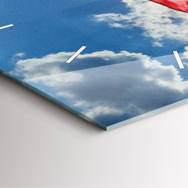 Szögletes fali üvegóra A lengyel zászló az égen