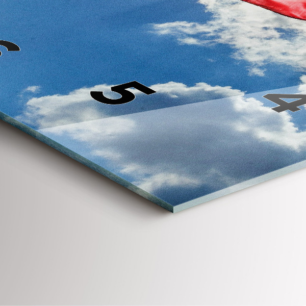 Szögletes fali üvegóra A lengyel zászló az égen