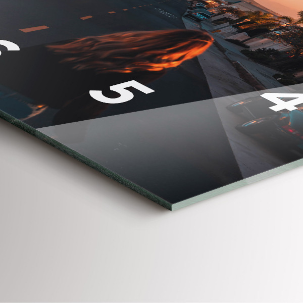 Szögletes fali üvegóra Nő az úton