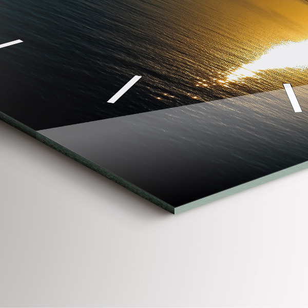 Szögletes fali üvegóra Napkelte táj