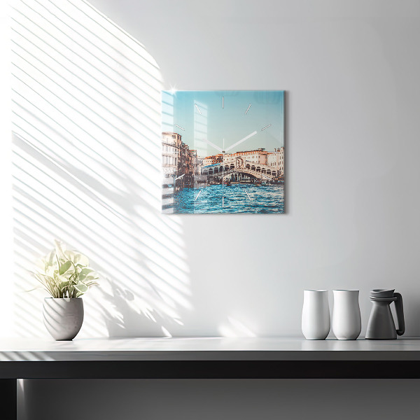 Szögletes fali üvegóra Rialto híd Velencében